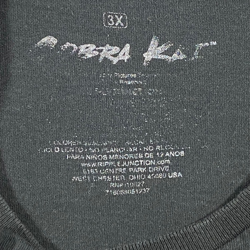 Cobra Kai Graphic T-Shirt Mens 3X Black Excellent Strike First‎ Strike Hard Tee - Picture 4 of 12